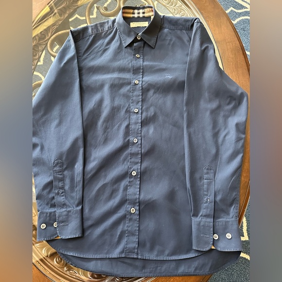 Authentic Men's Sherfield Sport Shirt S Slim Fit Navy Dress Shirt Strech cotton - Picture 2 of 13